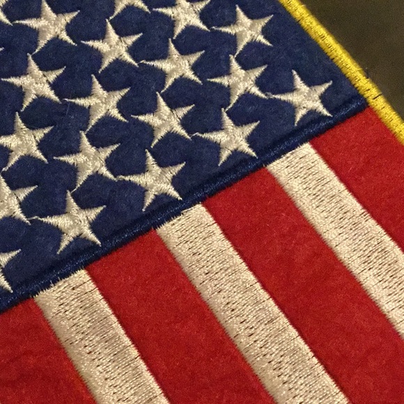 Bomber Puffer Jacket with USA Flag Embroidery - Picture 6 of 6